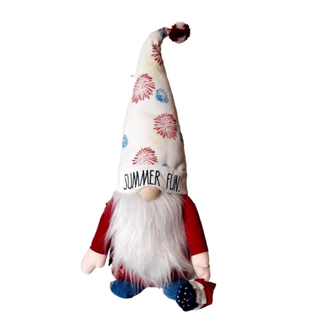 Rae Dunn Weighted Gnome SUMMER FUN 4th of July USA America Firework Ice Cream